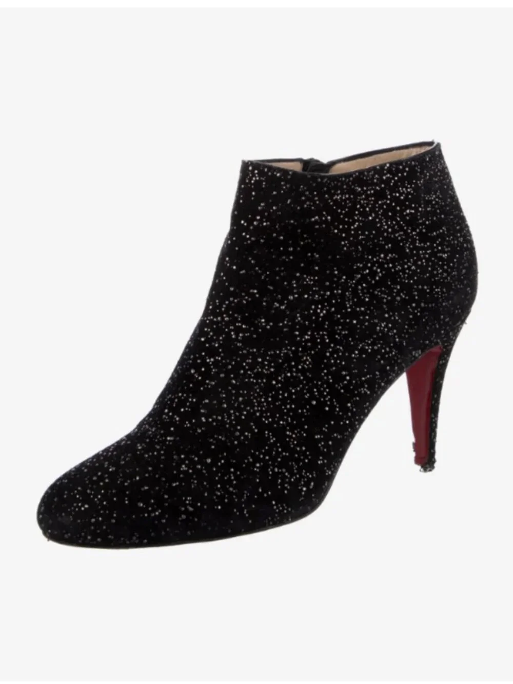 Christian Louboutin Womens Moulakate Booties Size 8 Black Suede Old Money Glam
